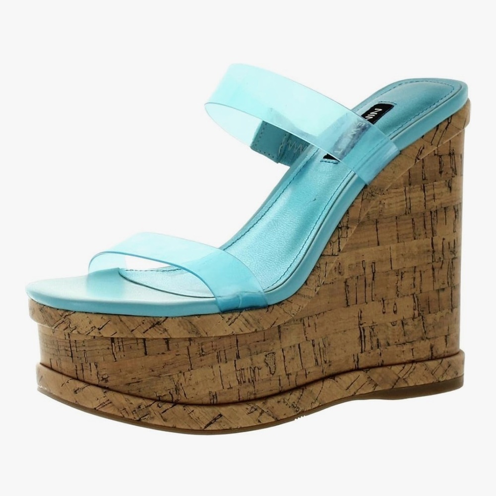 Nine West Women's Rapps Slip-On Dressy Wedge Sandal Size 6.5 NWT
